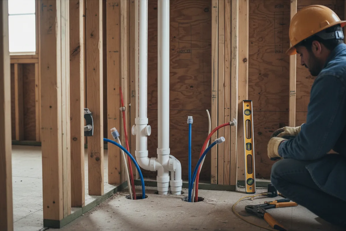Drain and supply rough-in during Leak Detection in Shirland